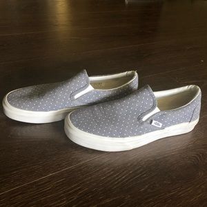Denim polkadot Vans slip-on